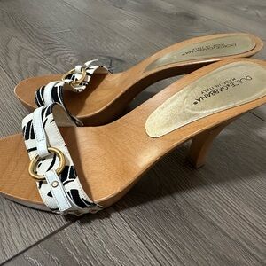 Dolce & Gabbana Geometric Black and White Heels